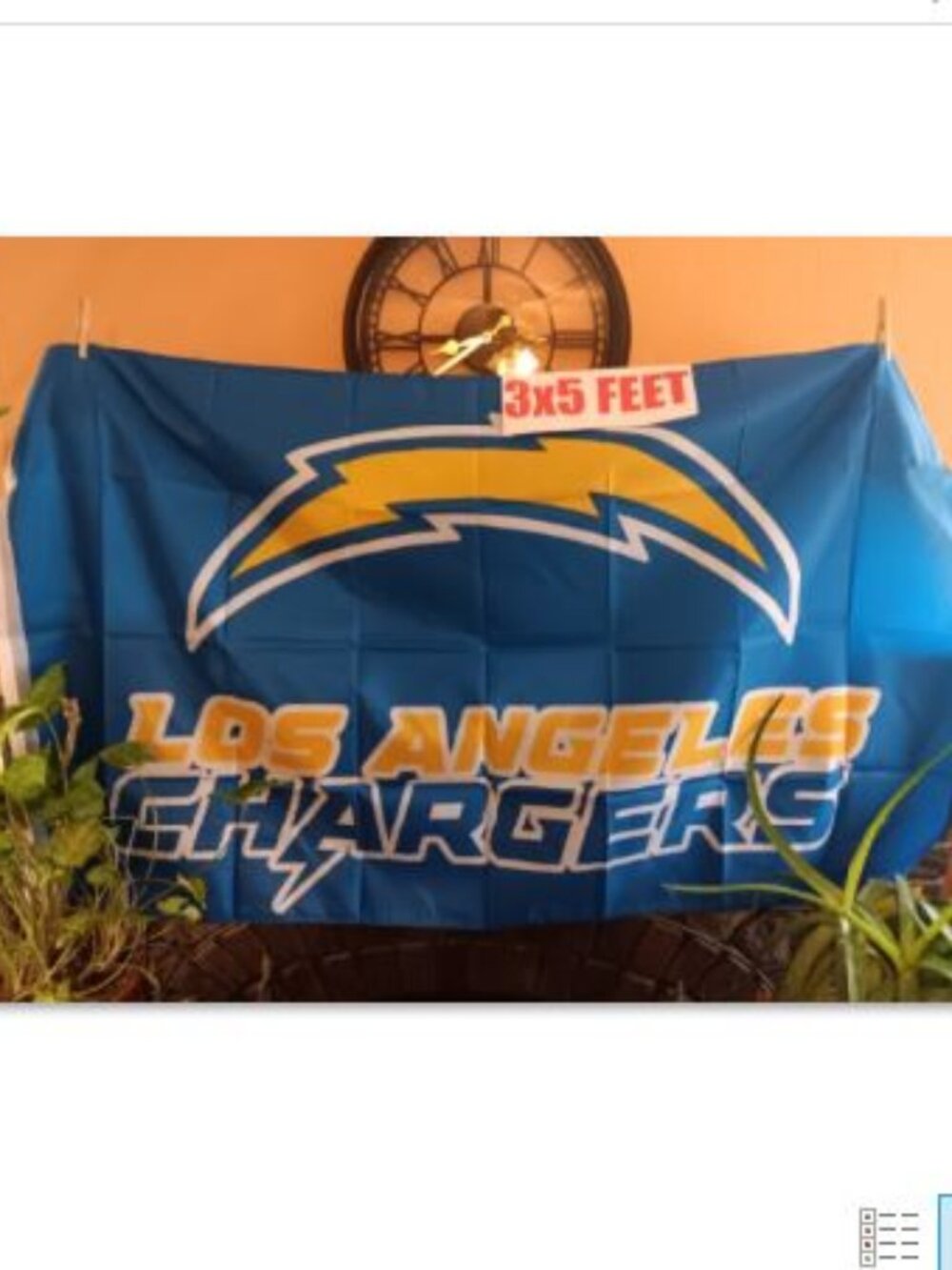 Los Angeles Chargers Logo 3X5 Feet Flag Banner Pole or Wall Decor
